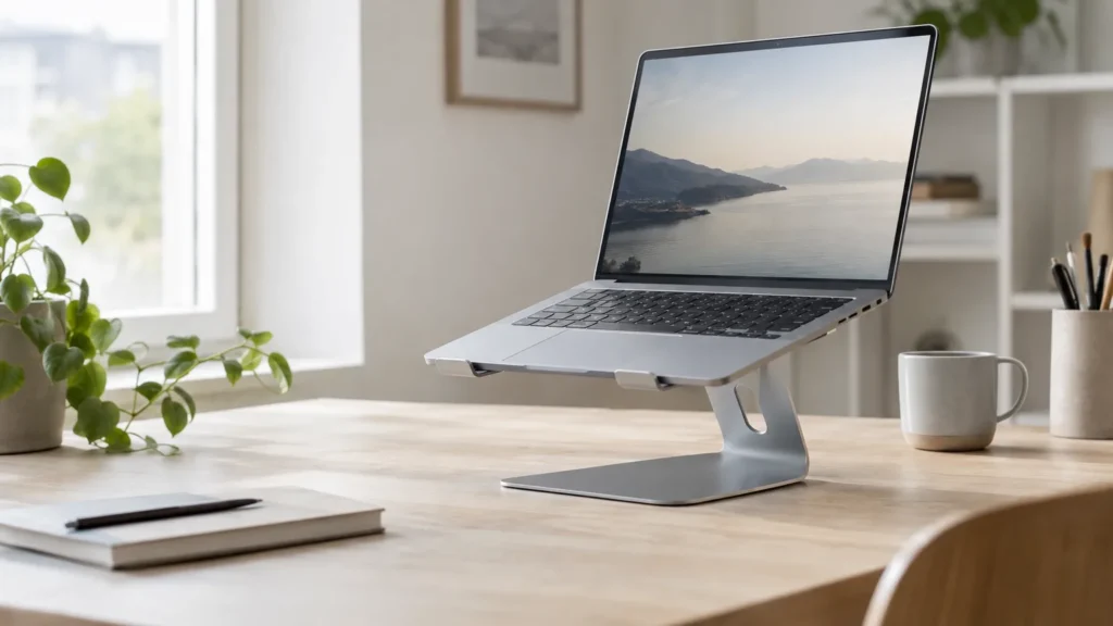 Laptopstativ (illustrationsfoto)