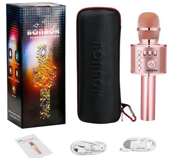 BONAOK Wireless Bluetooth Karaoke Microphone